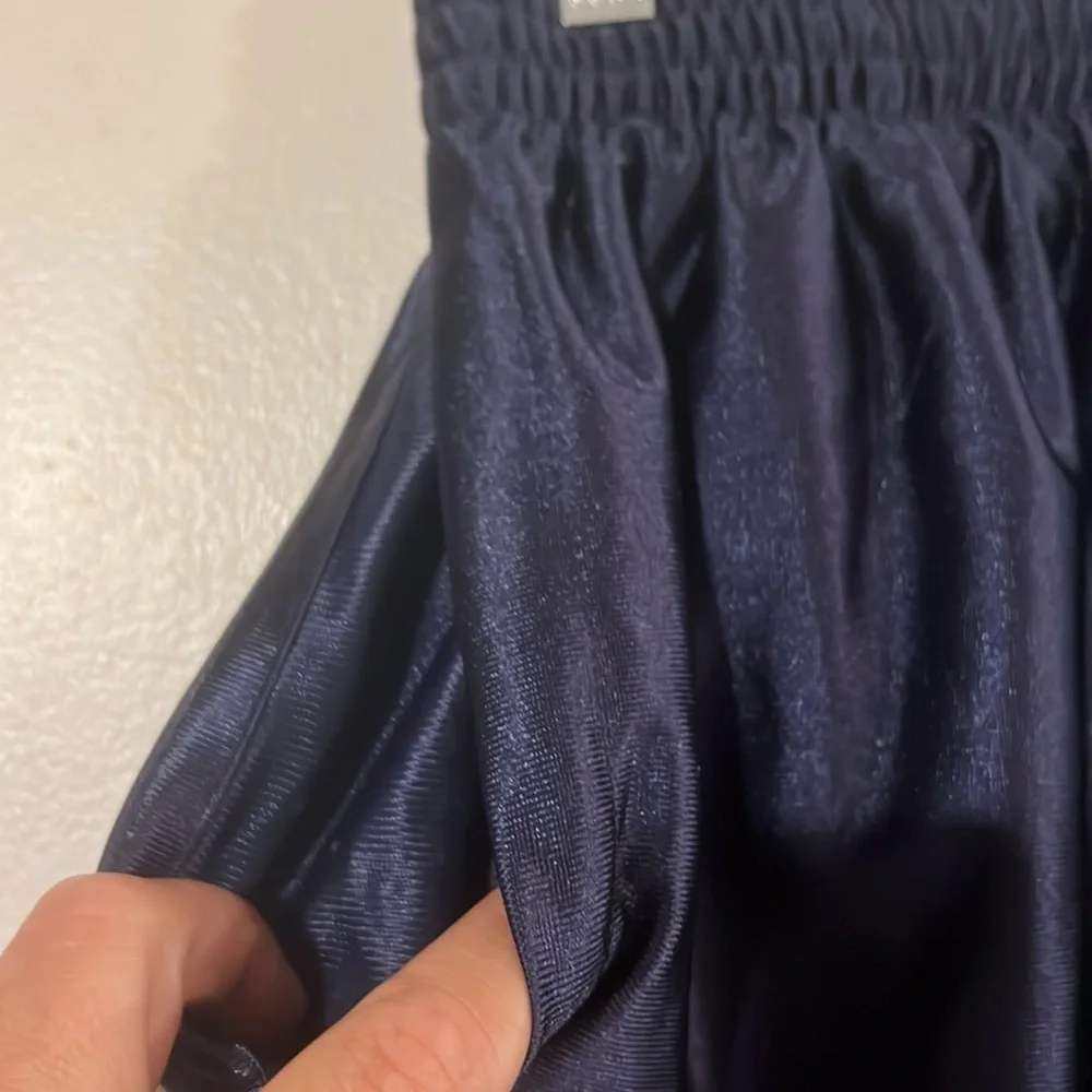 Linea Uomo mens dark blue athletic shorts. Elastic drawstring waist